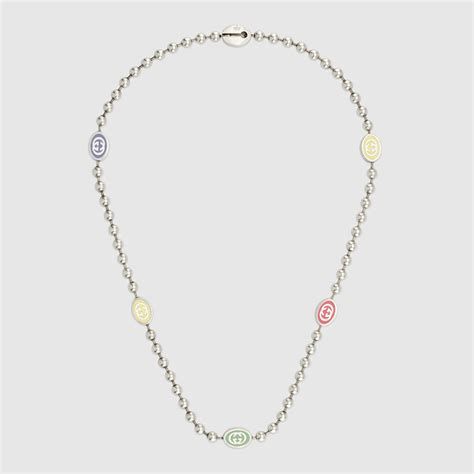 gucci boule silver necklace|gucci necklace interlocking g.